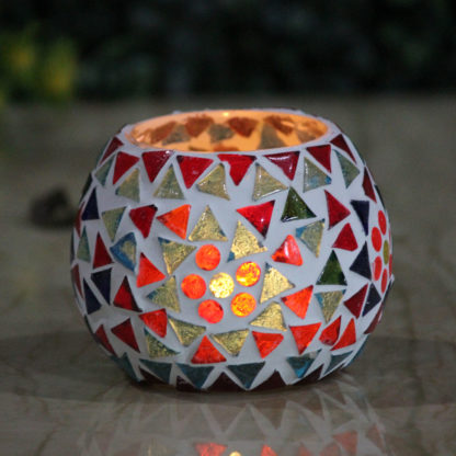 Mosaic candle holder-candle holder- glass candle holder- diwali gifts