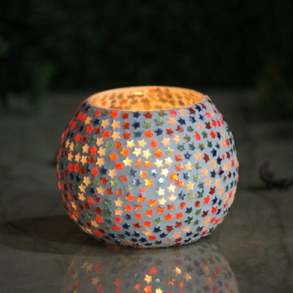 Mosaic candle holder-candle holder- glass candle holder- diwali gifts