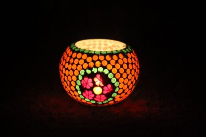 Mosaic candle holder-candle holder- glass candle holder- diwali gifts